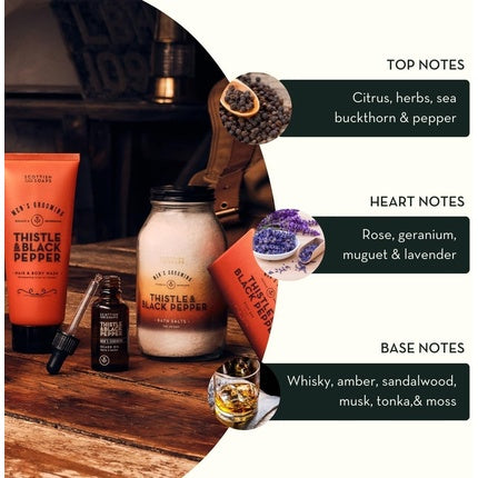 Șampon bărbați, Scottish Fine Soaps, Thistle & Black Pepper, condiționant, ambalaj cu pompă, 291 g