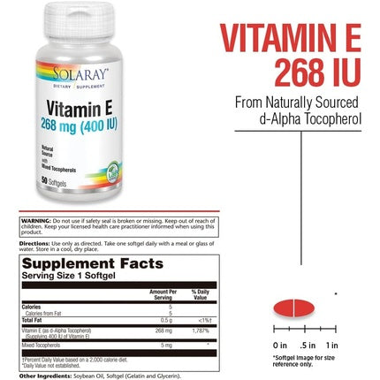 Vitamine E, Solaray, 268mg, d-Alpha Tocopherol