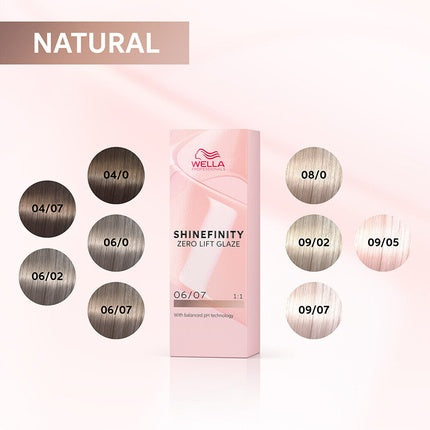 Vopsea par, Wella Shinefinity Dark Sage 06/02, Blond Inchis Natural Mat, Demi-Permanenta, 60ml
