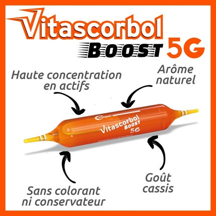 Vitascorbol Boost, Vitamină C cu Ginseng și Guarana, Cutie 20 plicuri