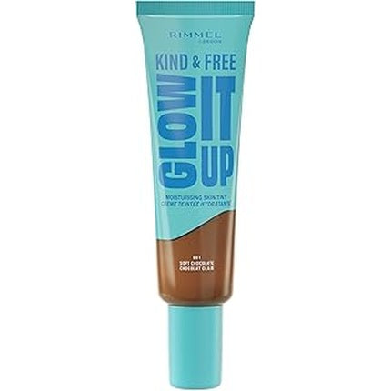 Rimmel London, Kind & Free Glow It Up, Tinte de față hidratantă cu efect glow, Soft Chocolate, 41 g