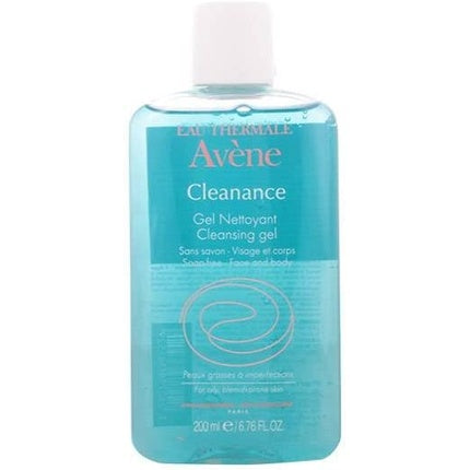 Gel de curățare față și corp, Eau Thermale Avene, Cleanance, 200ml, fără săpun, cutie albastru deschis
