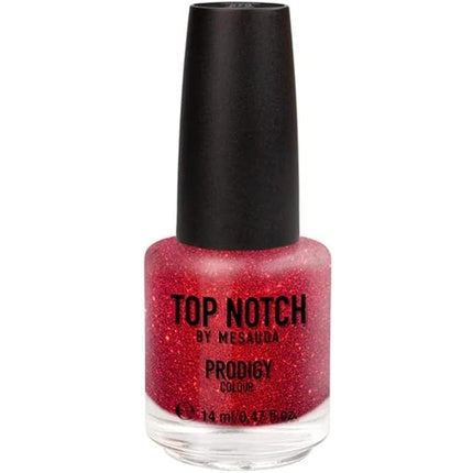 Lac de unghii Mesauda Top Notch Prodigy Nail Colour 203 Secret Santa, roșu cu sclipici, 14ml