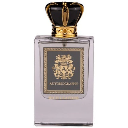 Parfum Autobiographie Rich Leather, 50 ml, sticlă transparentă, capac negru și auriu