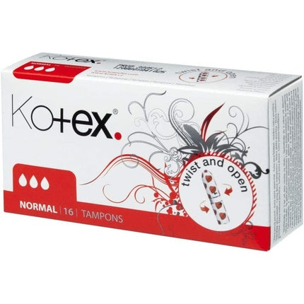 Tampon Kotex, Normal, alb/roșu
