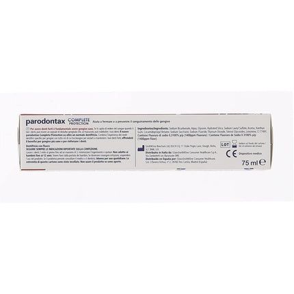 Dentifrice Parodontax Fluorine Intense Freshness Complete Protection 75ml, alb și roșu