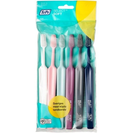 Periuță de dinți TePe Select Soft, set de 6 buc., culori mixte