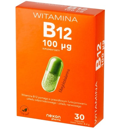 Suplement Diet, Nexon Pharma, Vitamina B12, 100 mcg, 30 Capsule