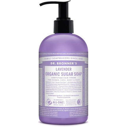 Dr. Bronner's Organic Lavender Sugar Soap, 710ml, cu pompă roz-violet
