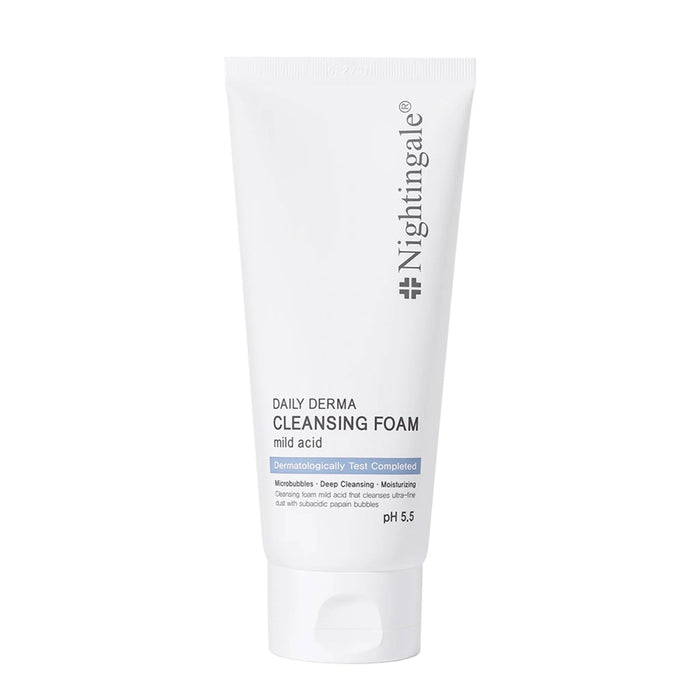 Spumă de curățare Nightingale Daily Derma, cu acid blând, hidratantă, pH 5,5, 140 ml