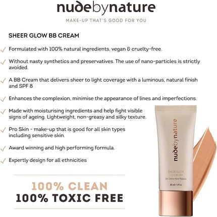 Cremă BB, Nude By Nature, Sheer Glow, Beige