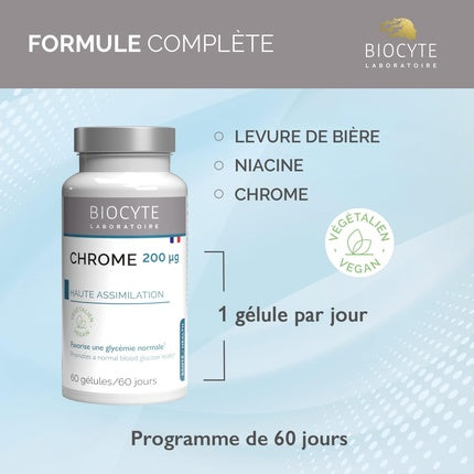 Biocyte Cr Chrome, Supliment alimentar pe bază de crom, 60 g