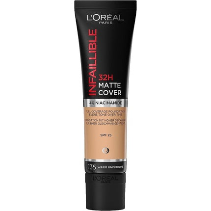 Fond de ten lichid, L'Oreal Paris, Infallible 32H Matte Cover, SPF 25, 30ml