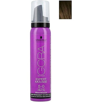 Spuma coloranta par, Schwarzkopf, Igora Expert Mousse, 5-0 Saten Deschis, 100ml