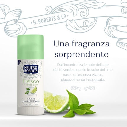Deodorant stick, Neutro Roberts, ceai verde si lime, 40ml
