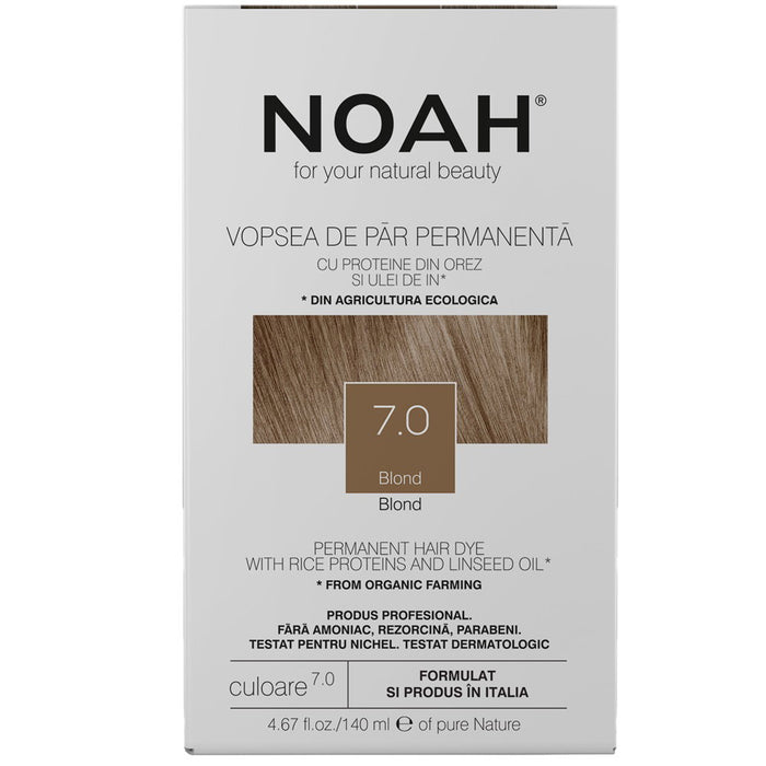 Vopsea permanentă de păr Noah, nuanța 7.0 Blond, 140 ml