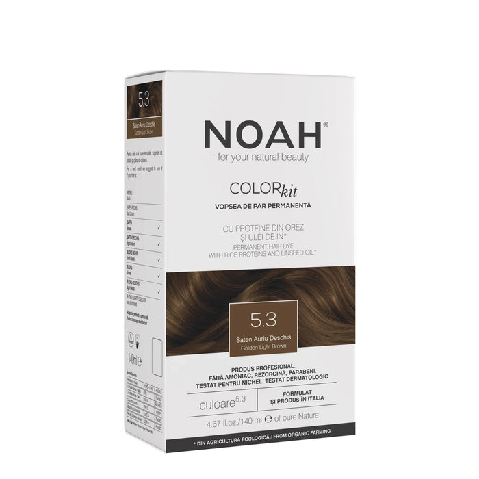 Vopsea permanentă de păr Noah ColorKit, nuanța 5.3 Golden Light Brown, 140 ml