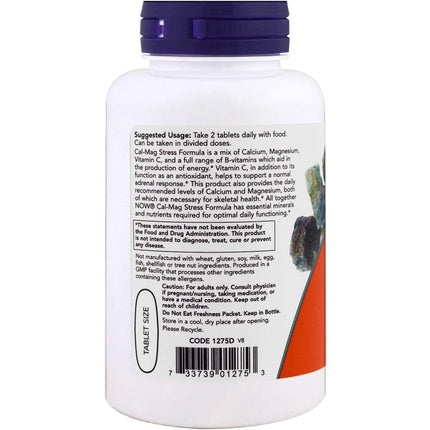 Now Foods Cal-Mag Calcium Magnesium, B-Complex, Vitamin C, 100 comprimate