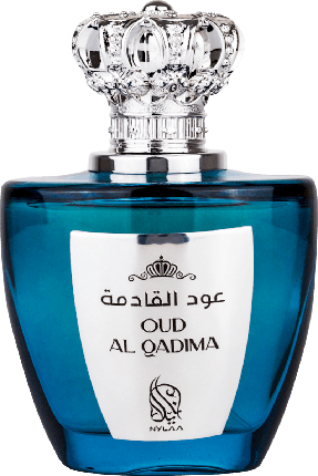 Parfum Nylaa Oud Al Qadima, Eau de Parfum, 100 ml, sticlă albastră cu capac argintiu