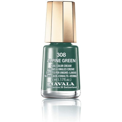 Lac de unghii Mavala 308 Alpine Green, culoare verde, capacitate 5ml