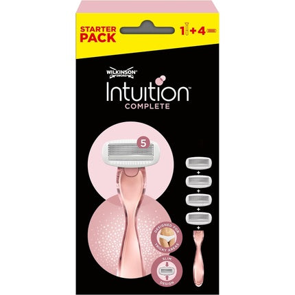 Razori de față Wilkinson Sword Intuition Complete, set 5 bucăți, negru/roz