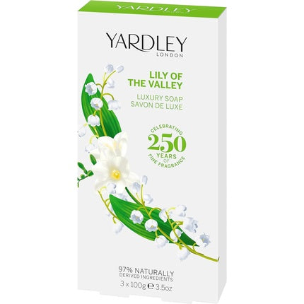 Săpun solid Yardley London Lily of the Valley 100g, set 3 bucăți