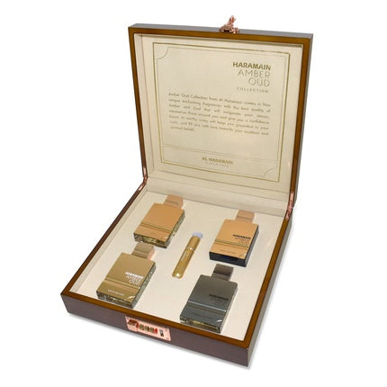 Set Parfum Al Haramain, Amber Oud Collection, 3 bucăți (60ml) + 3 testeruri (15ml)