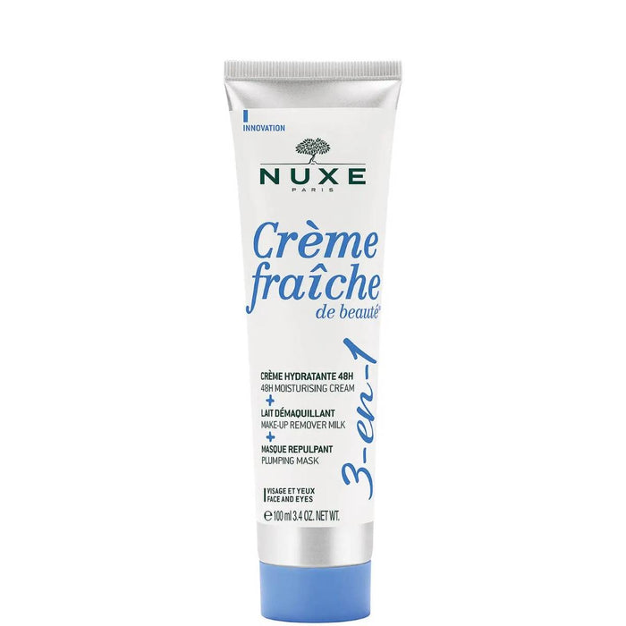 Cremă de față Nuxe Crème fraîche de beauté 3-în-1, hidratantă, demachiantă, 100 ml, tester