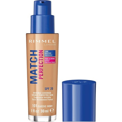 Fond de ten lichid, Rimmel, Match Perfection 101 Classic Ivory, 30ml