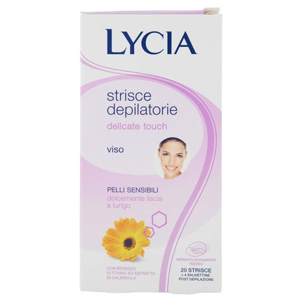 Benzi depilatoare fata, Lycia, 20 benzi, 10ml