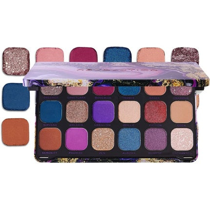 Paletă ochi, Makeup Revolution Eutopia, 18 culori, design marbled