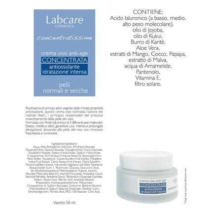 Cremă facială anti-îmbătrânire Labcare Cosmetics cu hidratare intensivă și proprietăți antioxidante