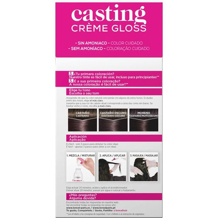 Vopsea de păr L'Oréal, Casting Creme Gloss 310, Castaniu Înghețat Întunecat, 82 g