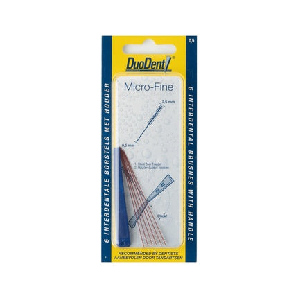 Periuțe Interdentare DuoDent Micro-Fine 0.5 mm, set de 6 buc