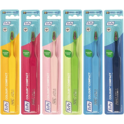 Periuță dinți, TePe, Colour Compact, extra soft, roz