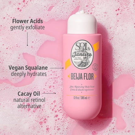 Gel de duș Beija Flor, Sol de Janeiro, 13 Fl Oz (420 g), spumă cremoasă