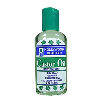 Ulei de Ricin Hollywood Beauty, 2 oz, ambalaj sticlă transparentă cu dop verde