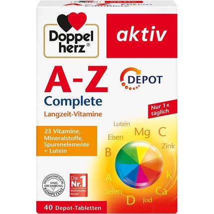 Pastile Retard, Doppelherz A-Z Complete DEPOT, Vitamine și Minerale cu Luteină, 40 buc