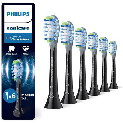 Perii de dinți electrice Philips Sonicare C3 Premium Plaque Defense Original, set 6 bucăți, Medium Soft