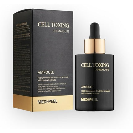 Serum facial concentrat Medi-Peel Cell Toxing Dermajours Ampoule, ambalare negru și auriu, capacitate 30 ml