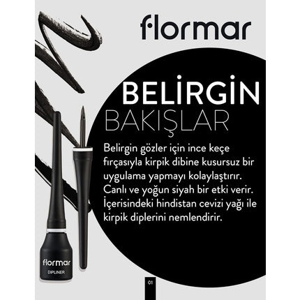 Eyeliner Flormar, Satin, Negru
