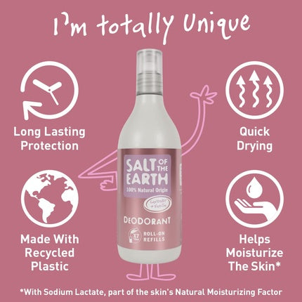 Deodorant roll-on, Salt Of The Earth, refill, lavandă și vanilie