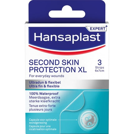 Hansaplast Second Skin Protection XL - Bandaje Waterproof, 3 bucăți, 6x7cm