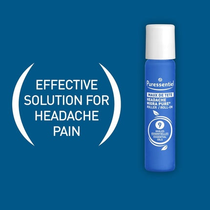 Rulou anti-migrenă Puressentiel Migra Pure Relief, 20g, albastru