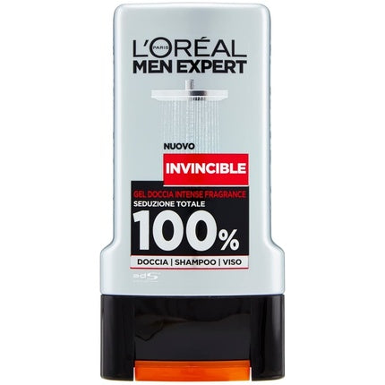 Gel de duș L'Oréal Paris Men Expert Invincible, 300 ml, argintiu