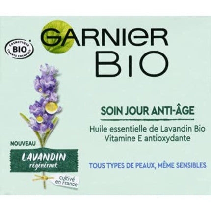 Crema de zi anti-îmbătrânire Garnier Bio cu Lavandin și Vitamina E, 50ml