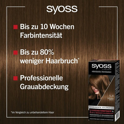 Vopsea de păr, Syoss, Hazelnut 5.8, 115ml