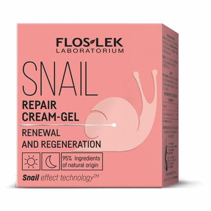 Cremă de față gel, Floslek, Snail Repair Cream-Gel, 50ml, roz