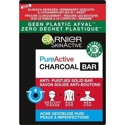 Săpun facial, Garnier, Skinactive Pure Active, cărbune, 100g