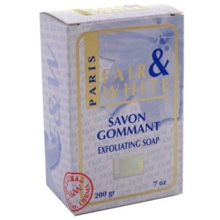 Fair & White Exfoliating Soap, Savon Gommant, 200g, alb și auriu